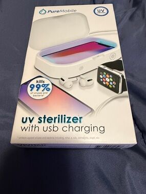 PureMobile White UV Sterilizer with USB Charging